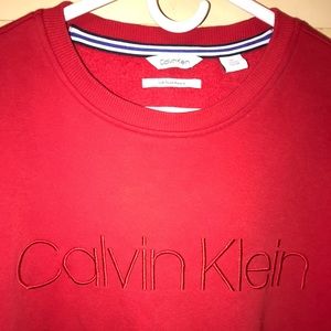 Calvin Klein pullover soft fleece red sweater size: large
